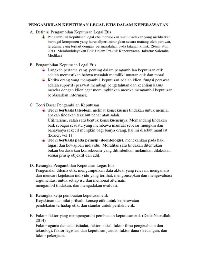 Pengambilan Keputusan Legal Etis Dalam Keperawatan Pdf