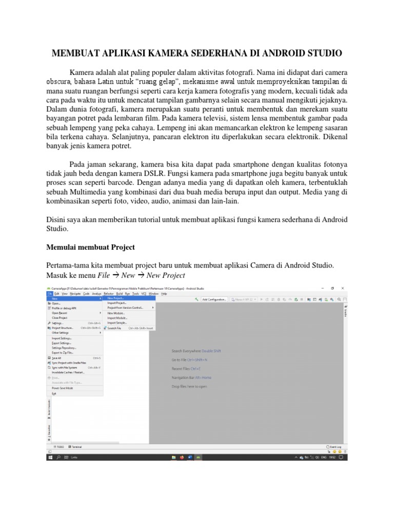 Membuat Aplikasi Kamera Sederhana Di Android Studio
