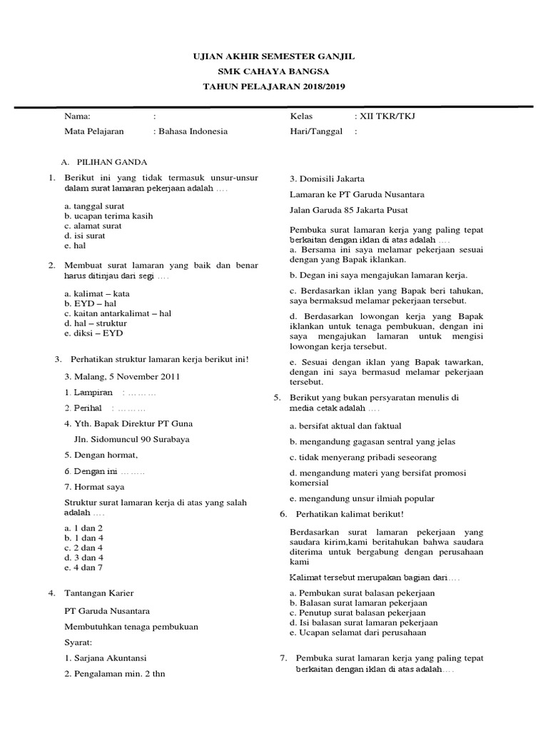 Uas Ganjil Kls 12 Pdf