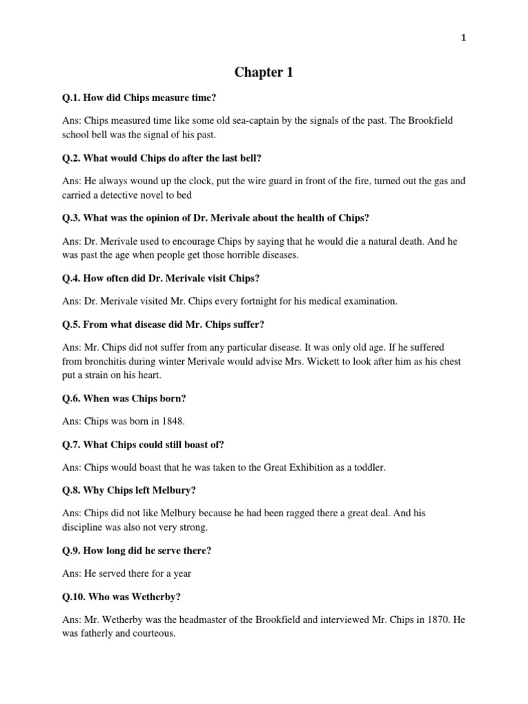 Goode Mr Chips Novel Iv
