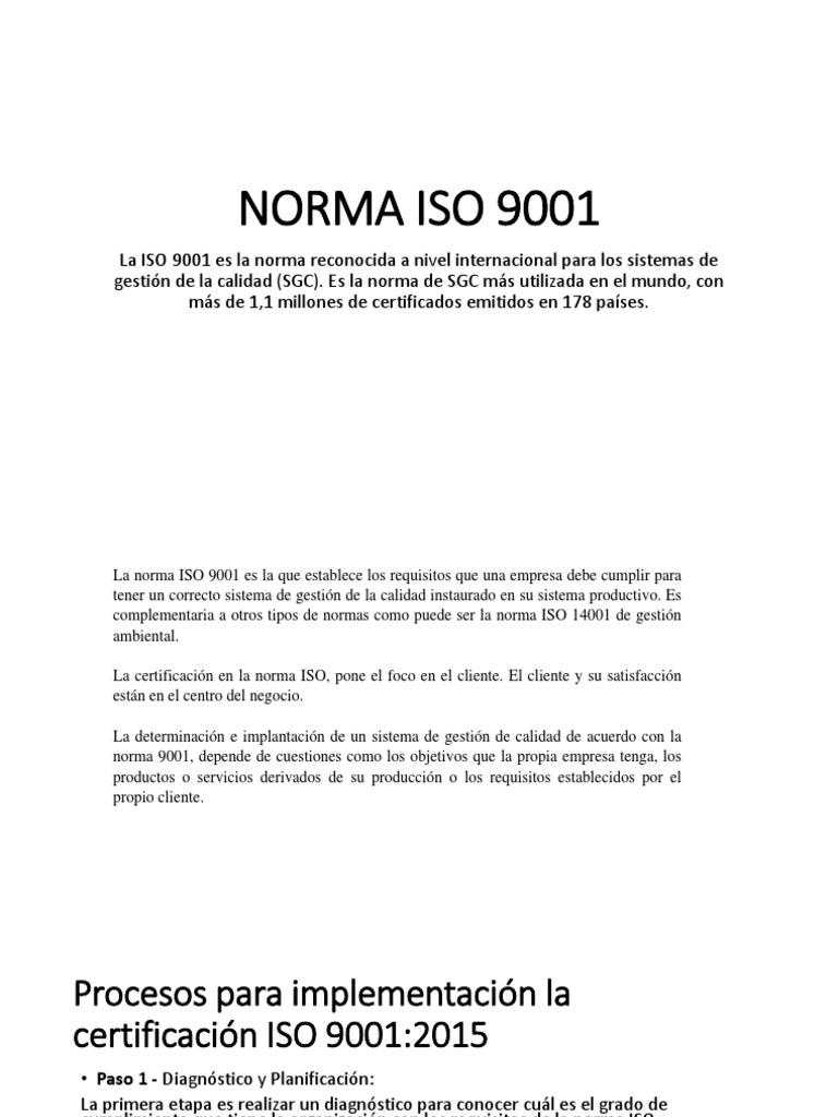 Norma Iso 9001 | PDF | Gestión de la calidad | Calidad (comercial)