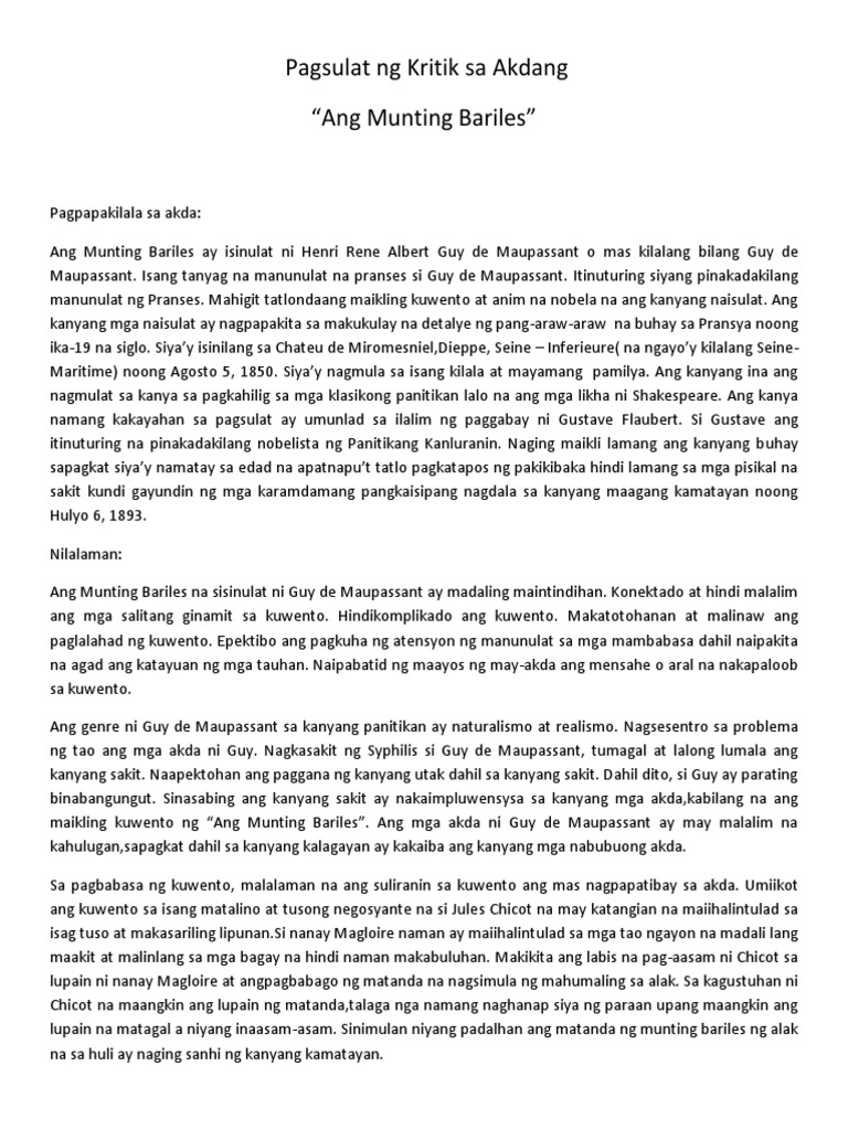 Ang-Munting-Bariles - 1 | PDF