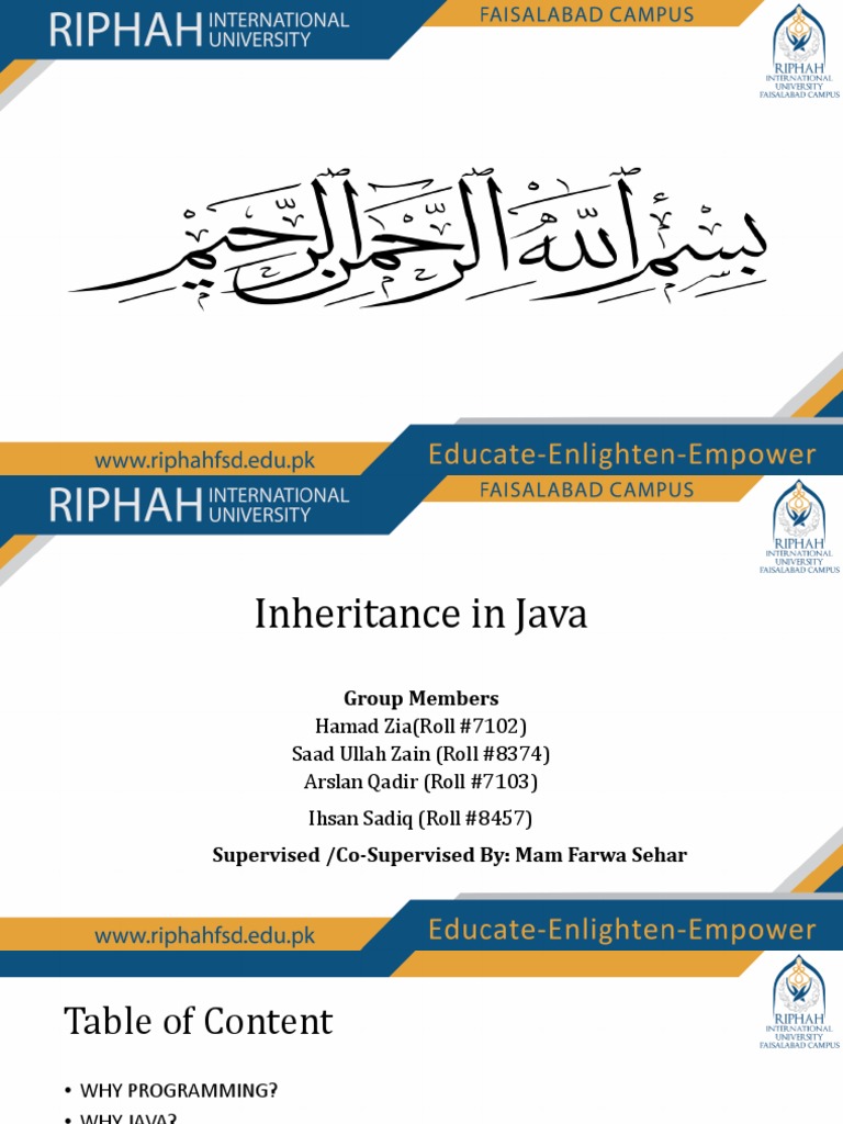 Presentation of Inheritance in Java | PDF | Inheritance (Object ...