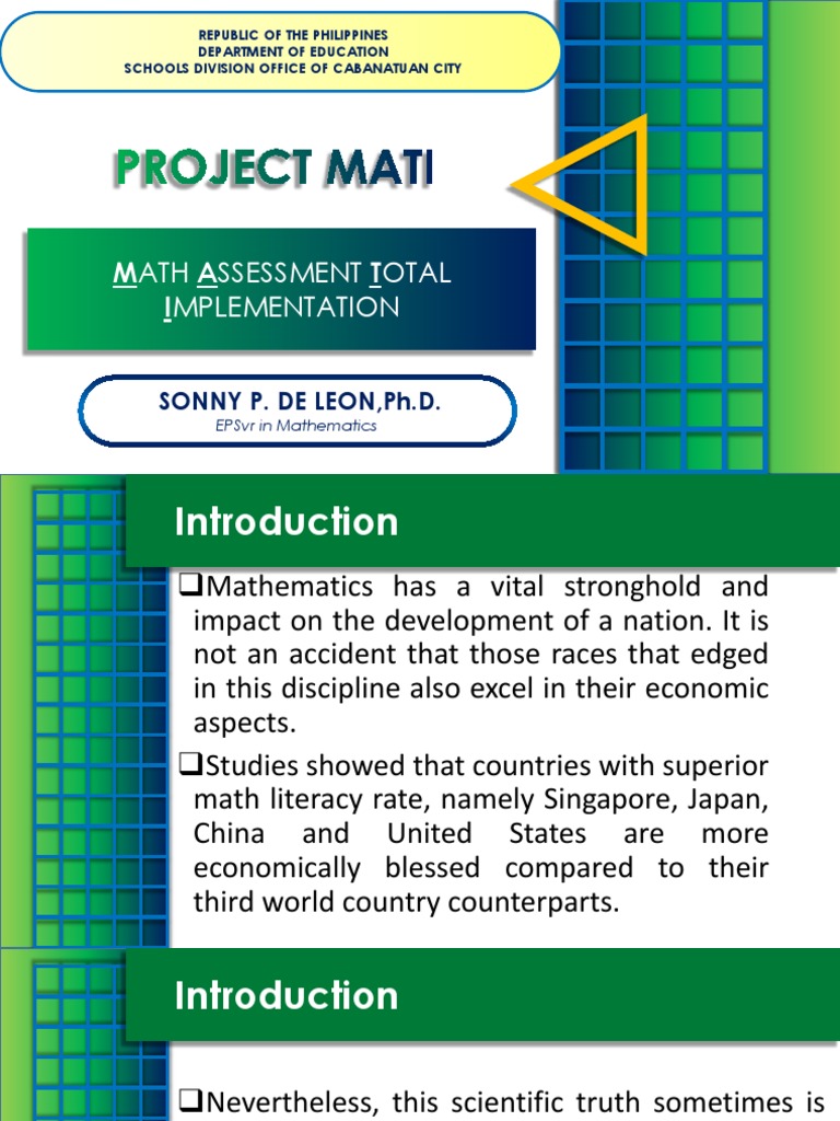 Project MATI: Enhancing Math Literacy | PDF | Educational Assessment ...