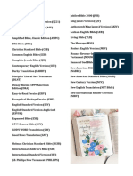 Bible versions comparison chart