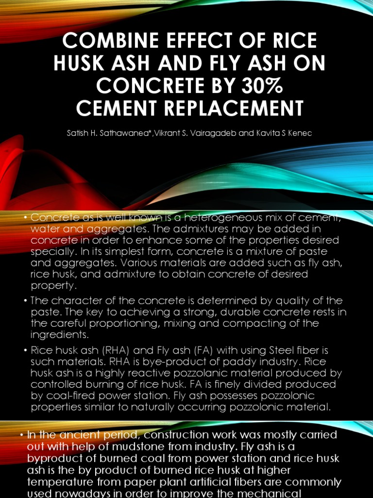 Combine Effect of Rice Husk Ash and Fly | PDF | Fly Ash | Concrete