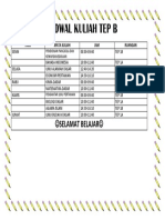 Jadwal Kuliah Tep B