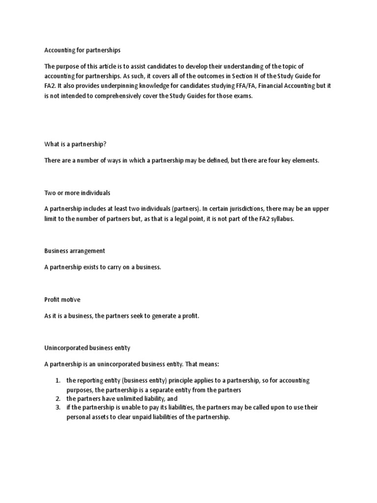 Accounting for Partnerships Explained | PDF | Debits And Credits ...