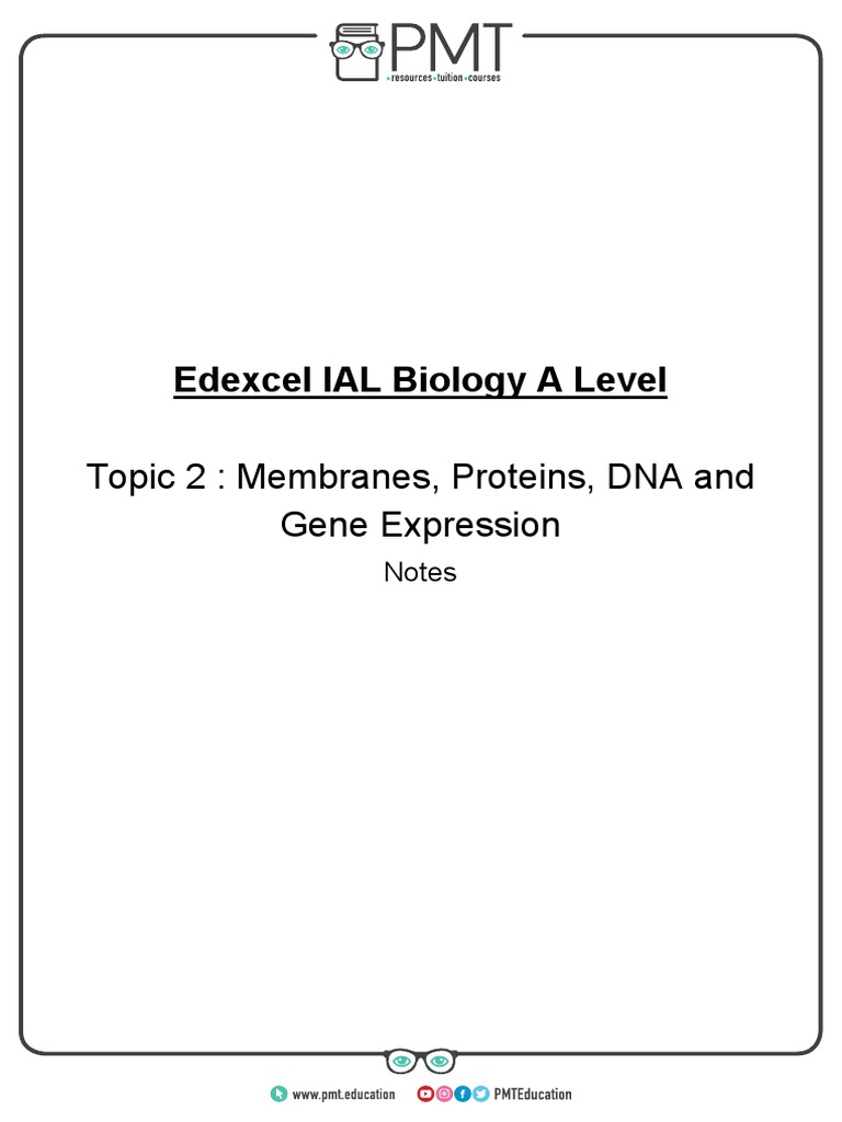A Level Biology: Membranes & Proteins | PDF | Translation (Biology ...