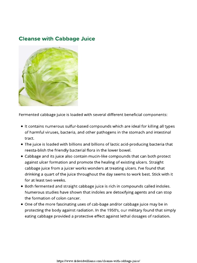 Cleanse With Cabbage Juice PDF PDF
