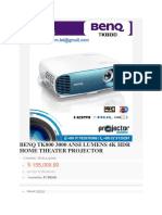 Benq TK800 3000 Ansi Lumens 4K HDR Home Theater Projector