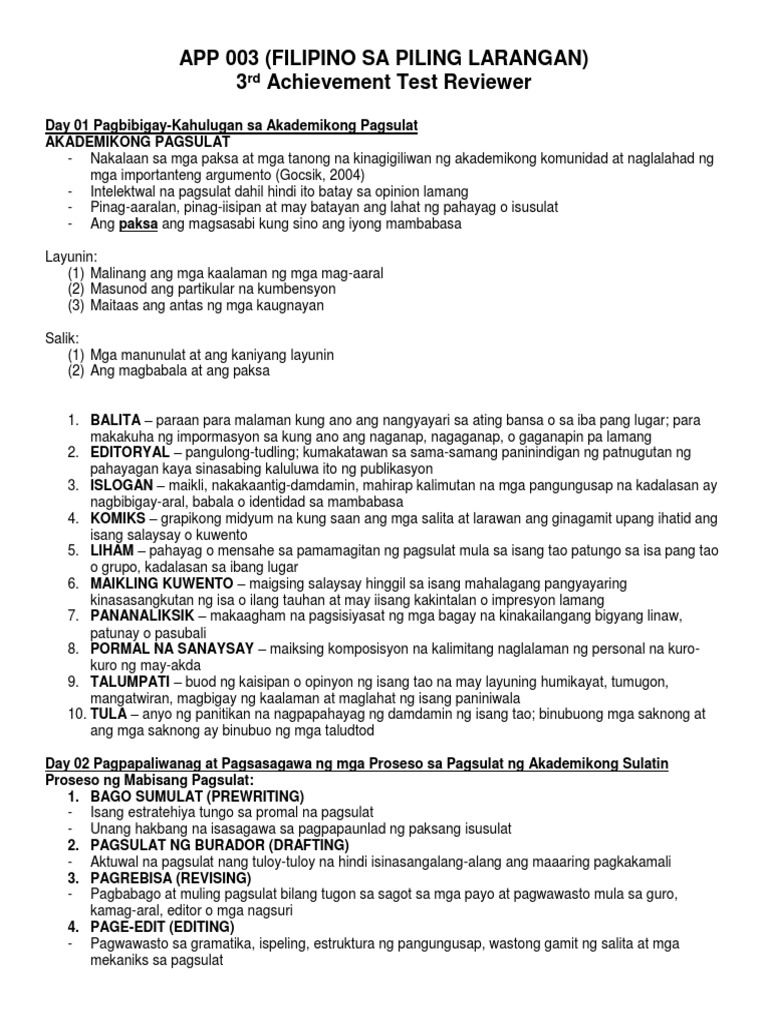 APP 003 3AT Reviewer | PDF