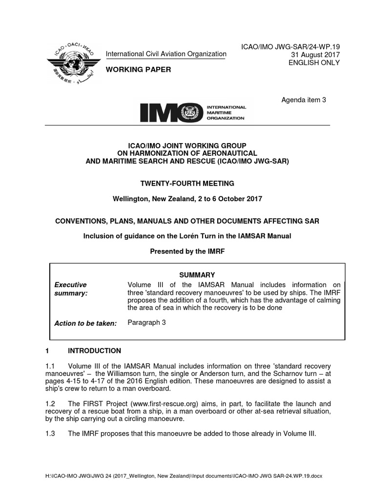 Lorén Turn Proposal for IAMSAR Manual | PDF | Search And Rescue | Ships