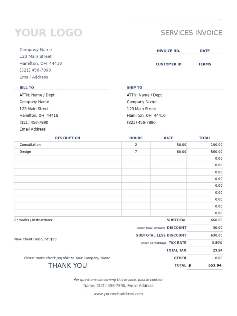 IT Services Invoice Template | PDF | Invoice | Business