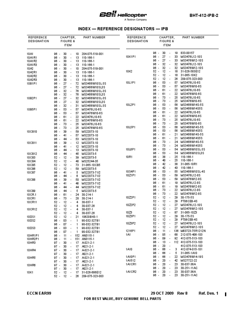 Bell Parts Reference Index | PDF | Business