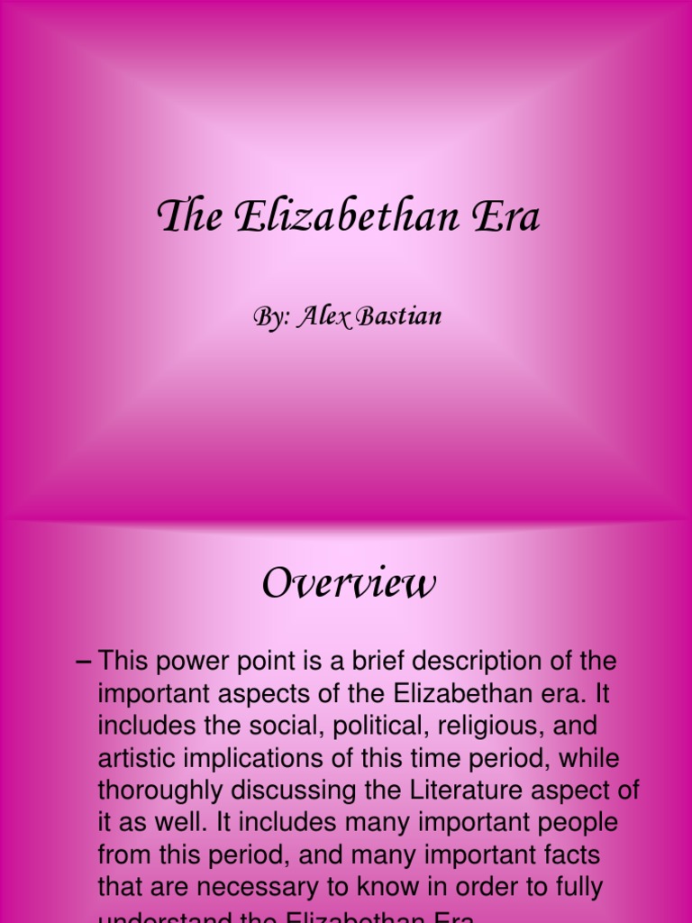 The Elizabethan Era Powerpoint Pdf Elizabethan Era William