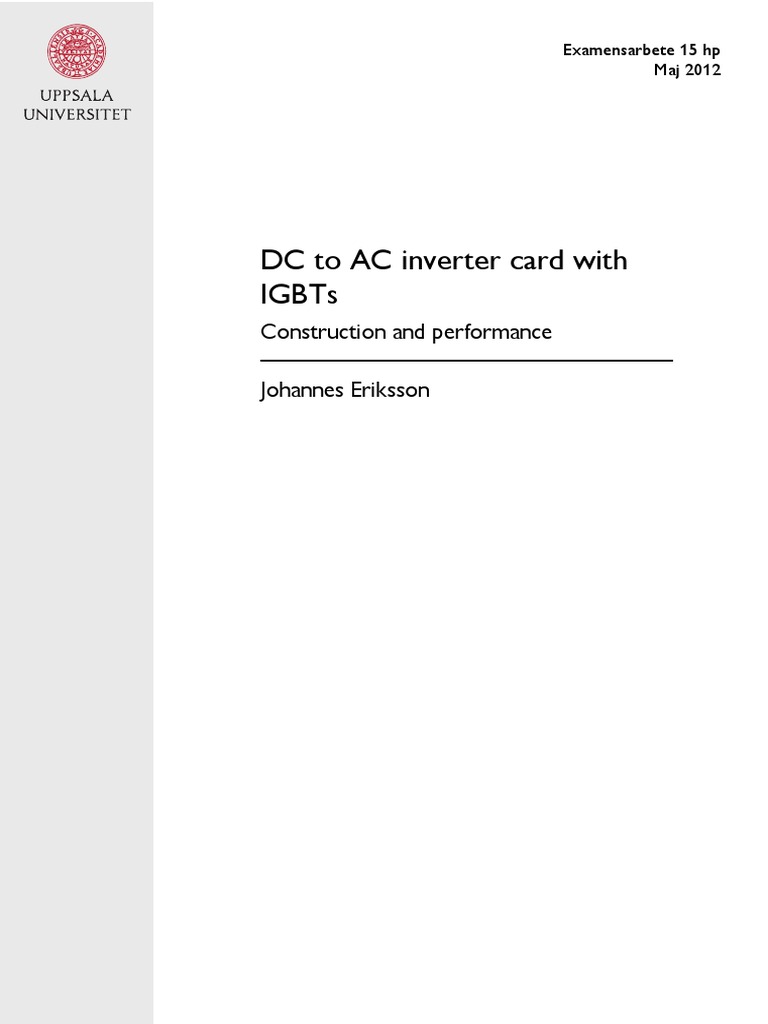 DC AC Inverter IGBT Card PDF | PDF | Amplifier | Power Inverter