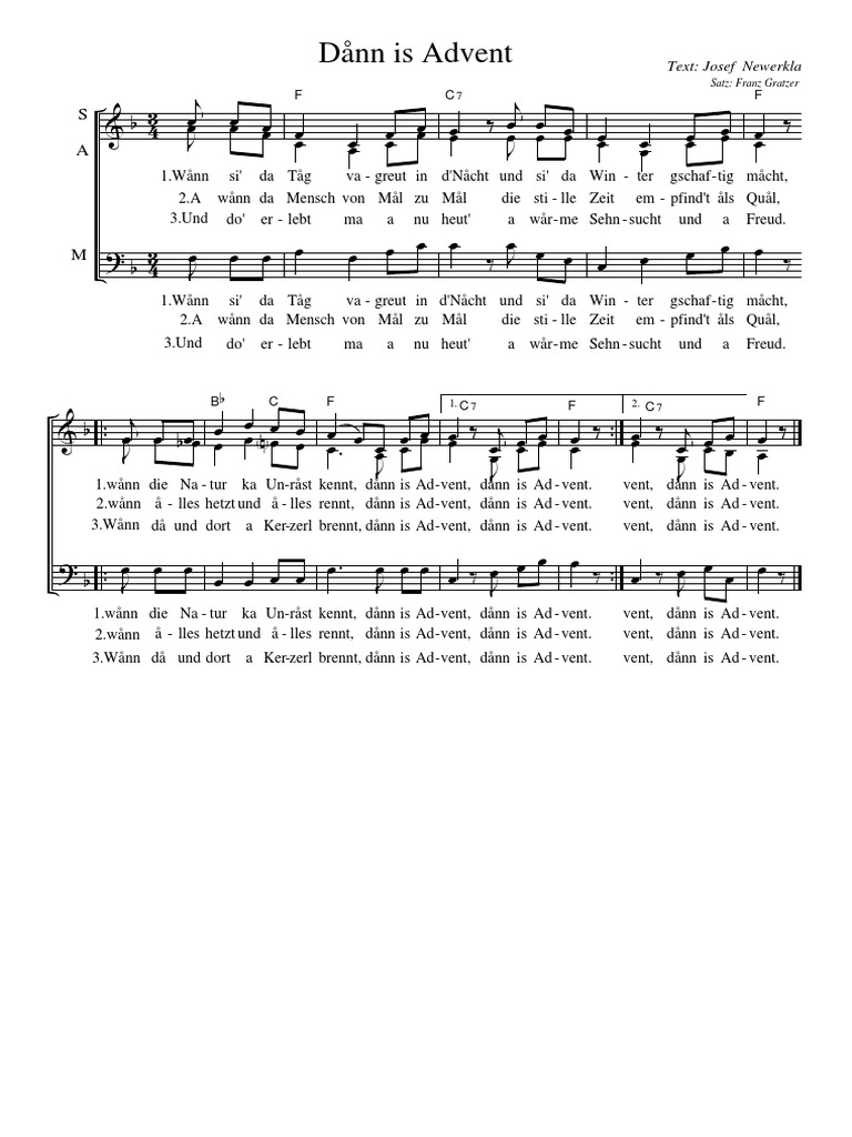 Dann Is Advent SAB PDF | PDF