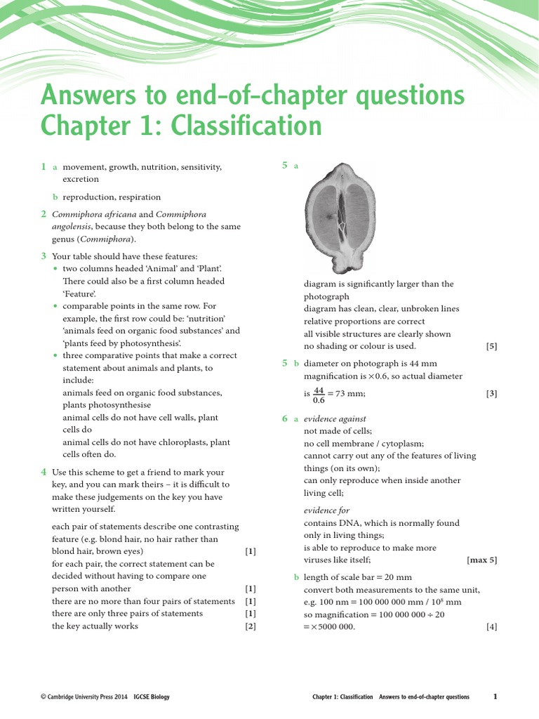 Eocq Ans 1 Plants Cell Biology