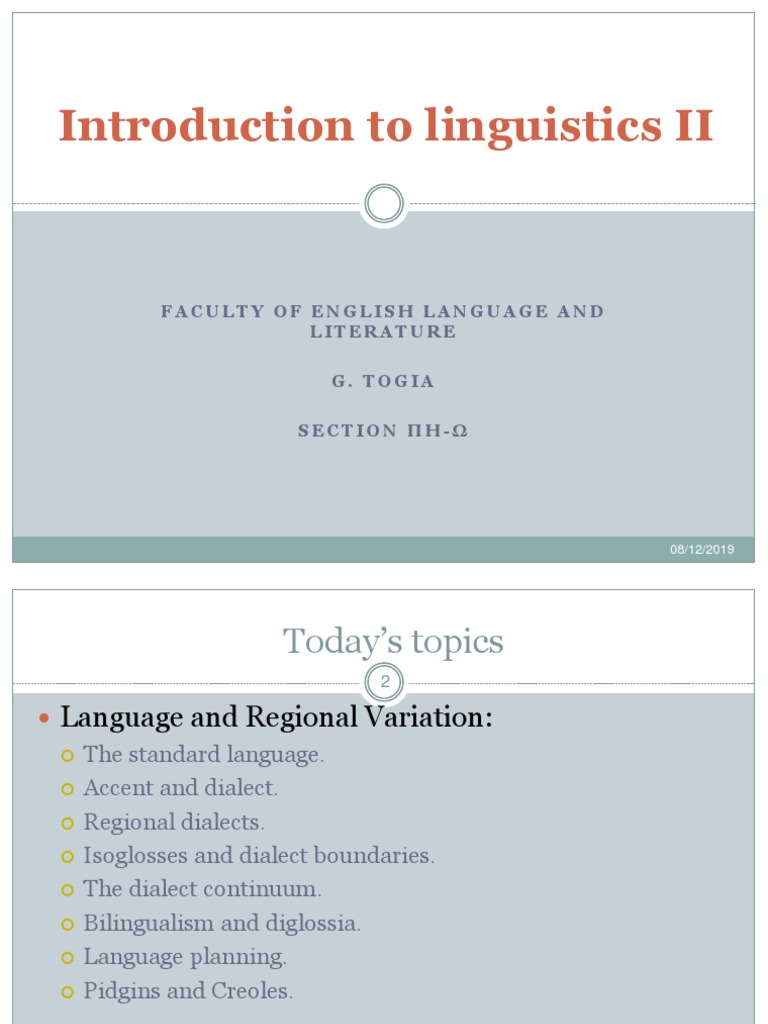 Exploring Regional Variation and Language Planning | PDF | Dialect ...