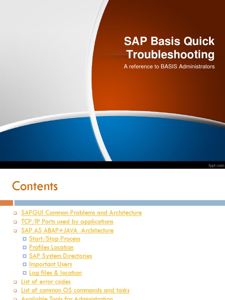 SAP Basis Quick Troubleshooting Guide | PDF | Directory (Computing ...