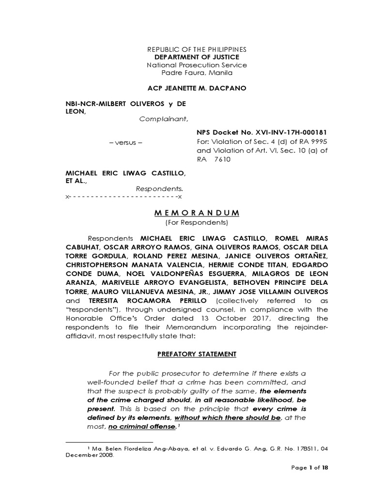 Cavinti Laguna Mayor Scandal - Form - DOJ Memorandum | PDF | Conspiracy (Criminal) | I Cloud