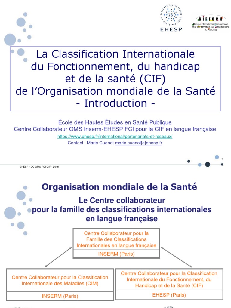 Classification CIF et handicap en santé | PDF | Classification ...