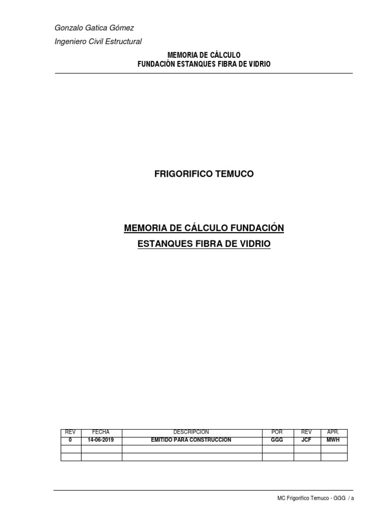 MC Frigorifico Temuco PDF | PDF | Fricción | Hormigón