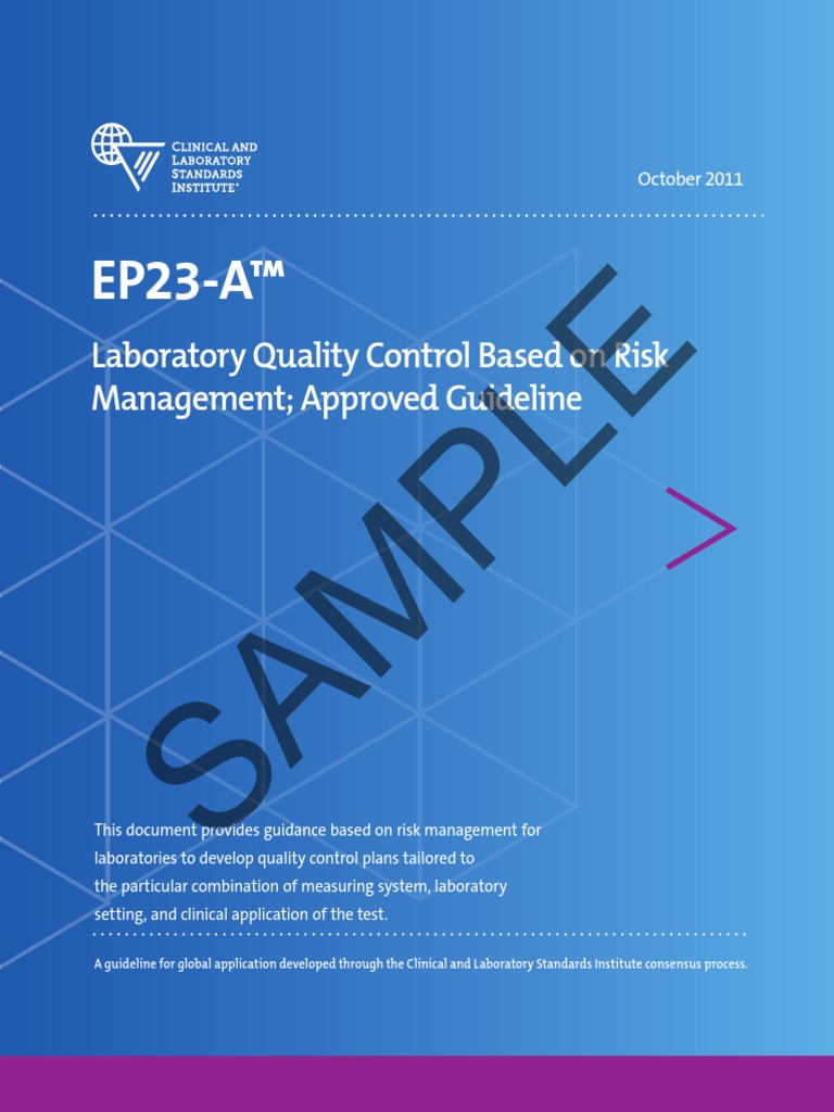 Laboratory Quality Control Based Risk Management PDF Medical