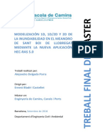Modelización 1D, 1D2D y 2D de La Inundabilidad en El Meandro de Sant Boi de Llobregat Mediante La Nueva Aplicación Hec-Ras 5.0 PDF