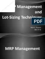 MRP Management and Lot-Sizing Techniques: Neil G. Tuazon Bsa Iv-B