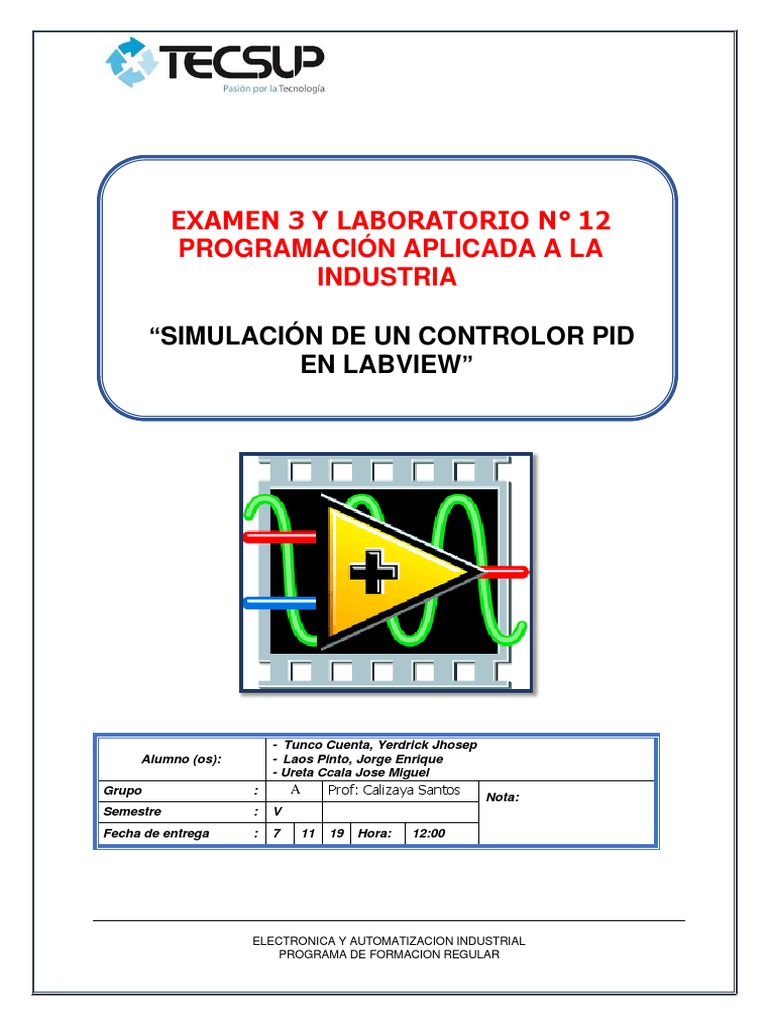 Simulación PID en LabVIEW: Control Industrial | PDF | Matemáticas ...