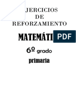 Ejercicios de Reforzamiento de Matematicas Sexto Grado PDF