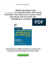 Cambridge Grammar and Vocabulary For The Toeic Test With Answers and Audio Cds 2 Self Study Grammar and Vocabulary Reference and Practic
