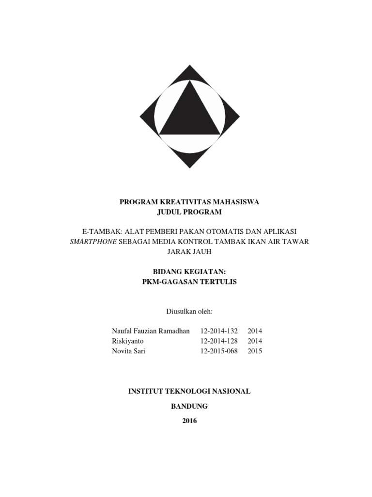 Contoh PKM GT Teknik Mesin Itenas PDF | PDF | Pengelolaan Keuangan ...