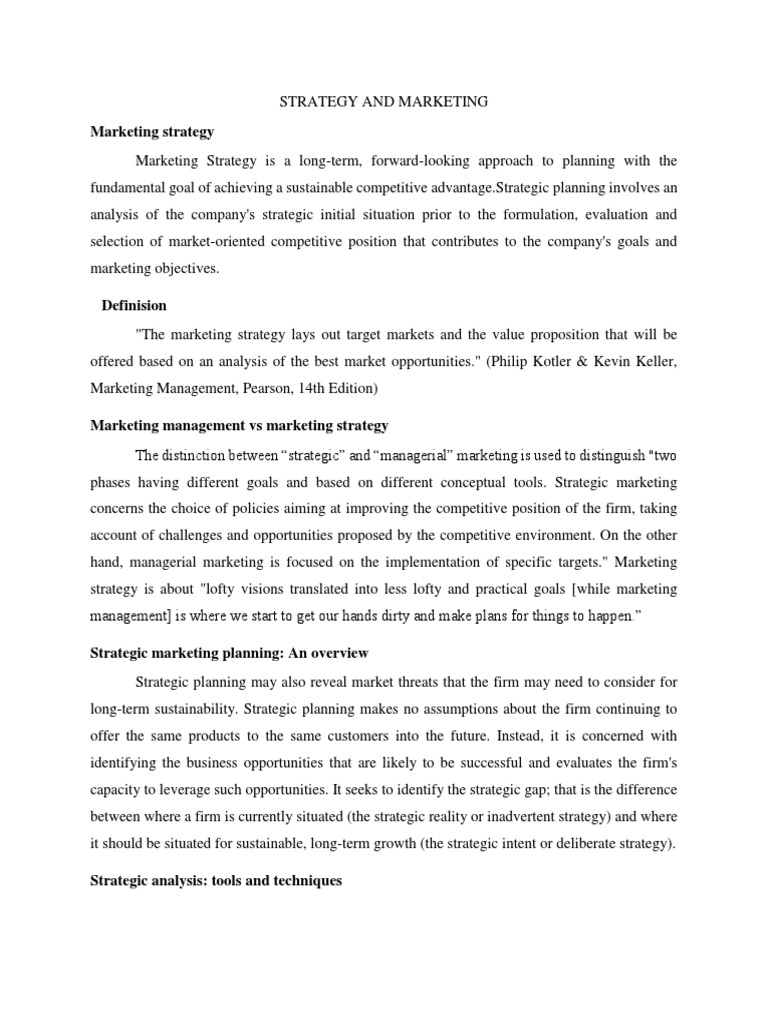 Marketing Strategy and Management Guide | PDF | Marketing Strategy ...