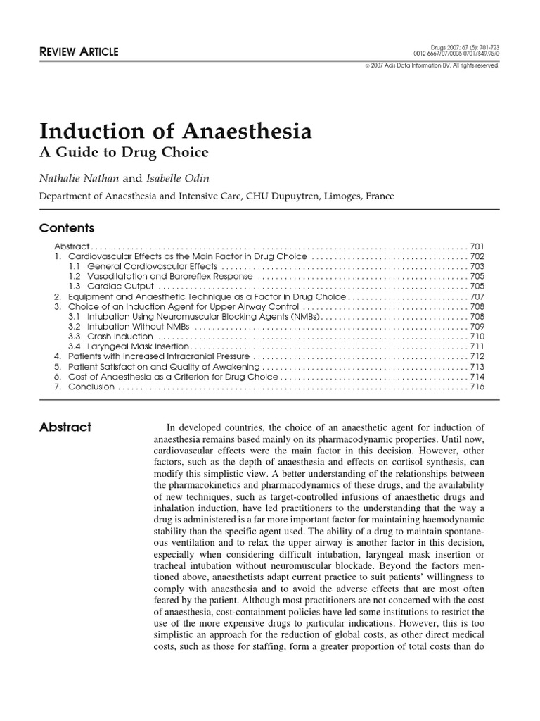Guide of Anaesthesia PDF | PDF | Anesthesia | Blood Pressure