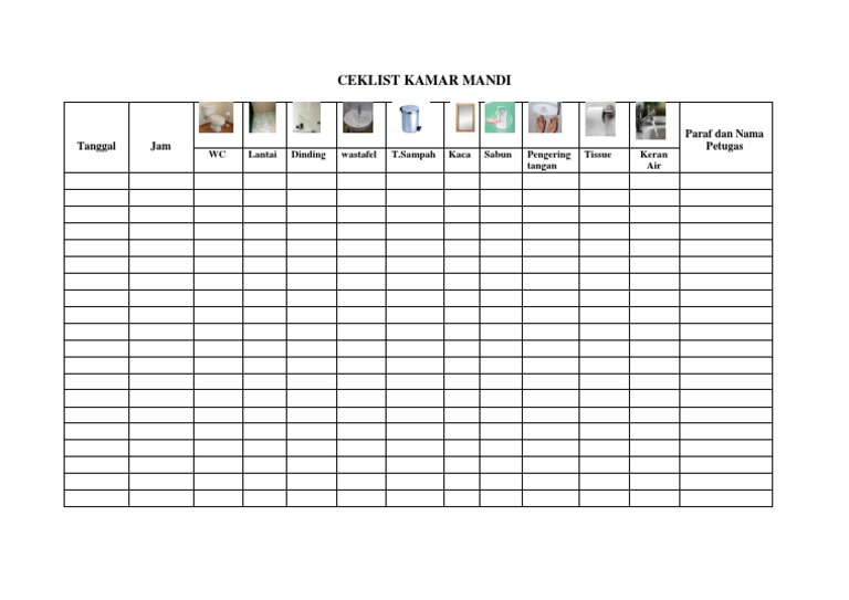 Ceklist Kamar Mandi | PDF
