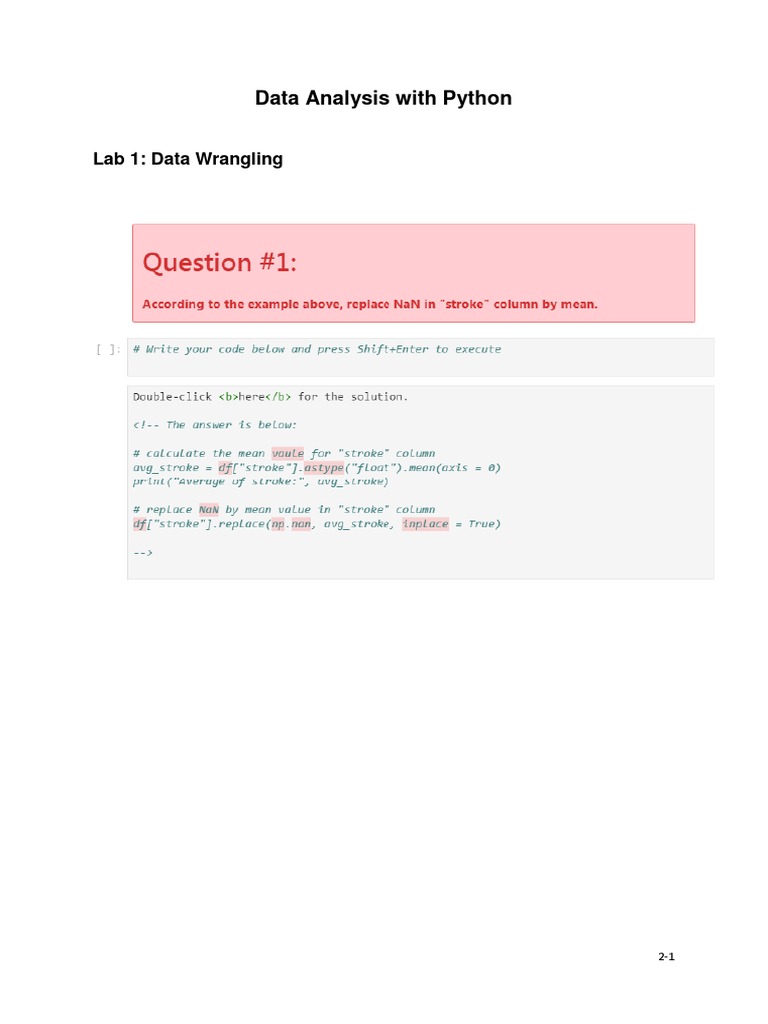 Data Wrangling in Python Lab 1 | PDF | Teaching Methods & Materials ...