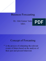 Business Forecasting: By: Alok Kumar Yadav MBA