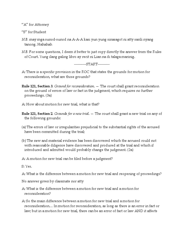 A Guide to Motions for Reconsideration and New Trial PDF Appeal