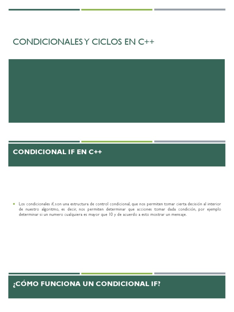 Condicionales y Ciclos en C++ | PDF | C ++ | Flujo de control