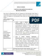 Edital UCB Mestrado Direito 2020 PDF