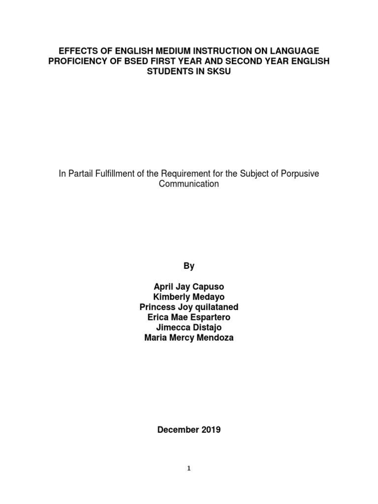 Impact of EMI on Student Proficiency | PDF | Second Language | First ...