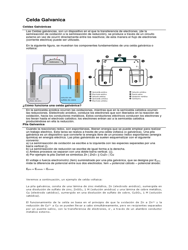 Electrodos Y Voltaje De Una Celda Galvánica – RXDBBU