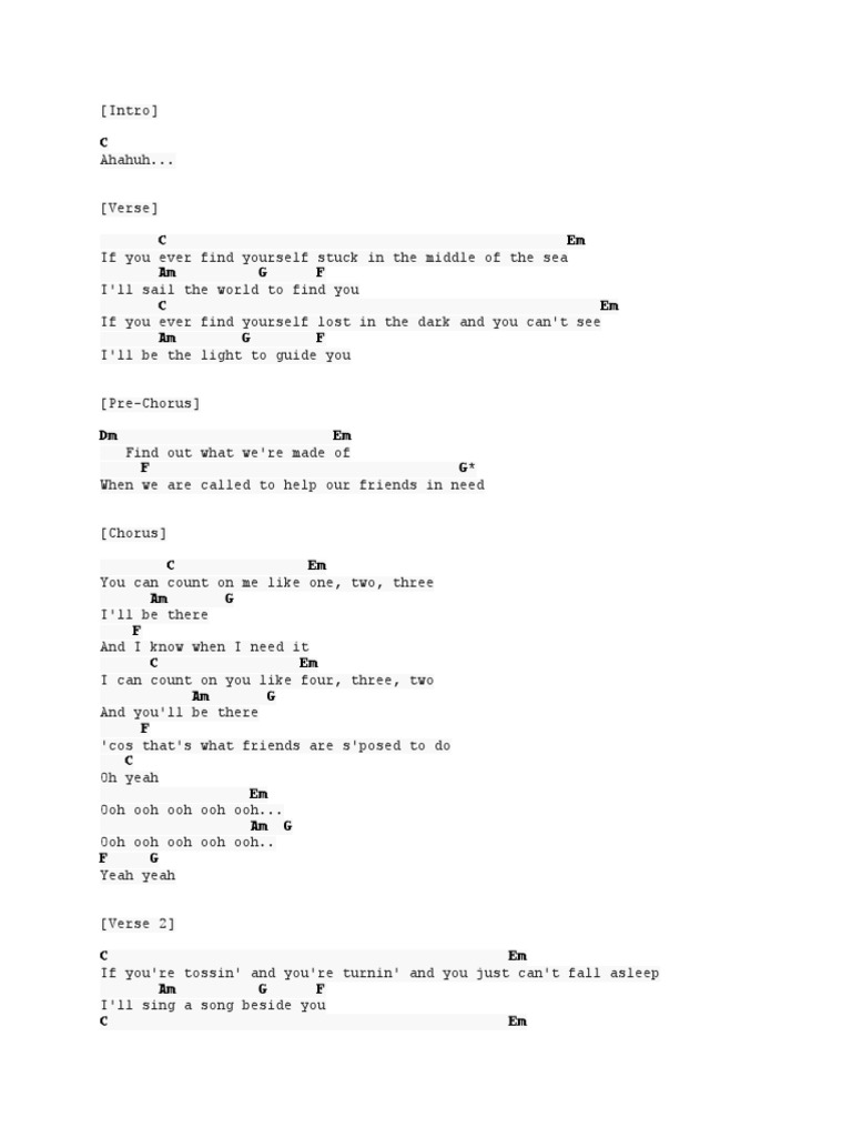 Count On Me Bruno Mars Pdf Song Structure Pop Music