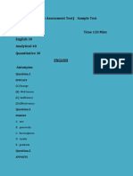 GAT Sample Test: English, Analytical & Quantitative Sections