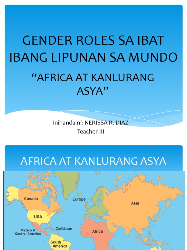 Gender Roles Sa Ibat Ibang Lipunan Sa Mundo PDF
