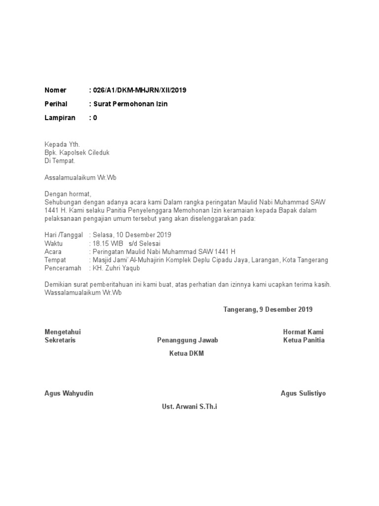 Izin Keramaian Ke Polsek Pdf
