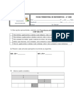 Ficha trimestral de matemática do 4o ano